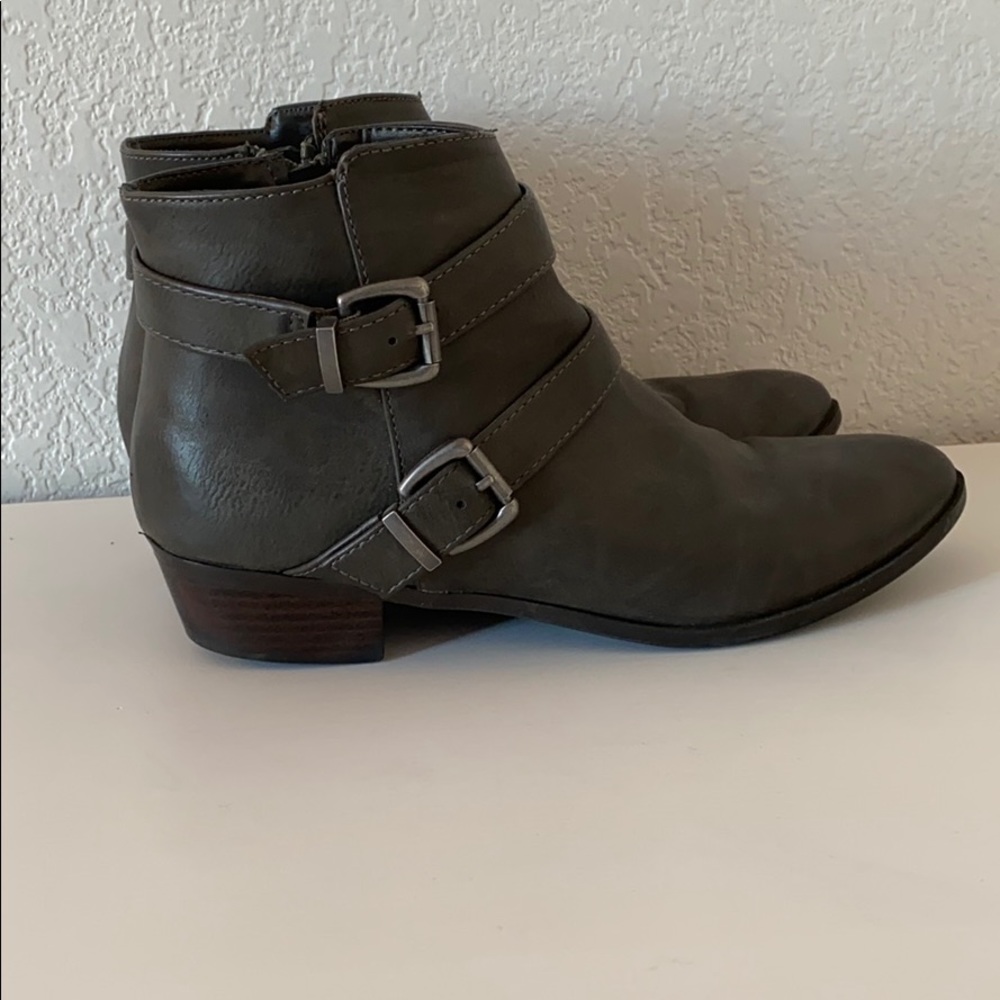 donated - MATERIAL GIRL Dark Grey Ankle Booties